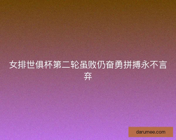 女排世俱杯第二轮虽败仍奋勇拼搏永不言弃